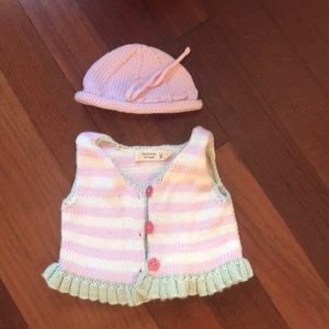 BUNDLE: hand knit set for infant girl